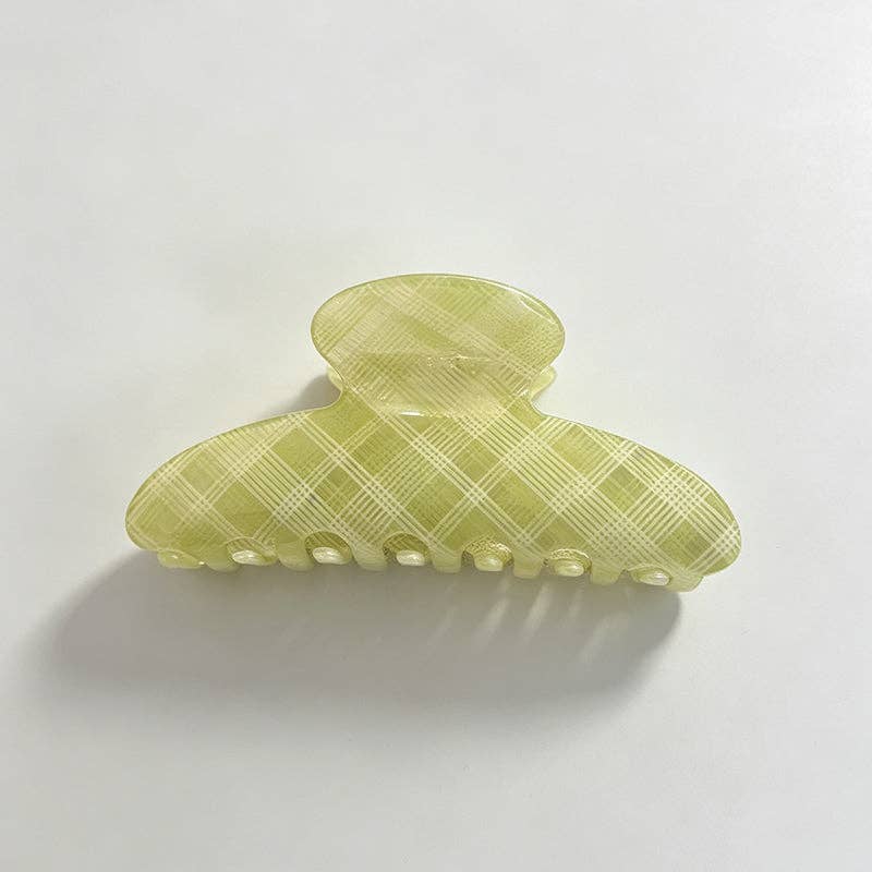 Green Meadow Plaid Claw Clip
