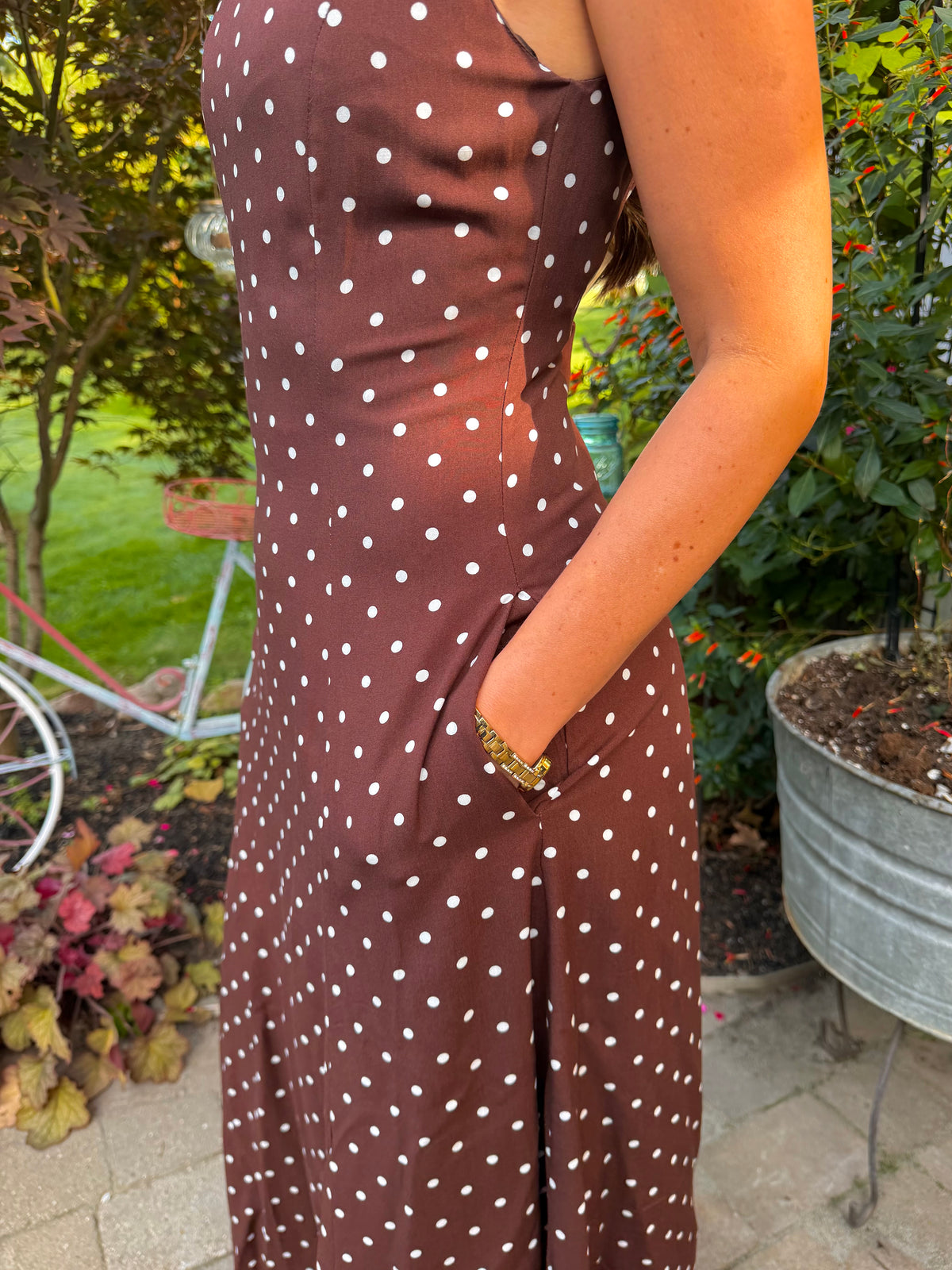 Sunlit Polka Dot Maxi Dress