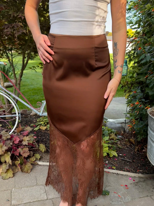 Autumn Mocha Lace Skirt