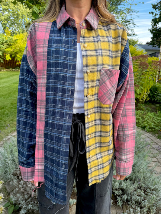Sunset Glow Patchwork Flannel