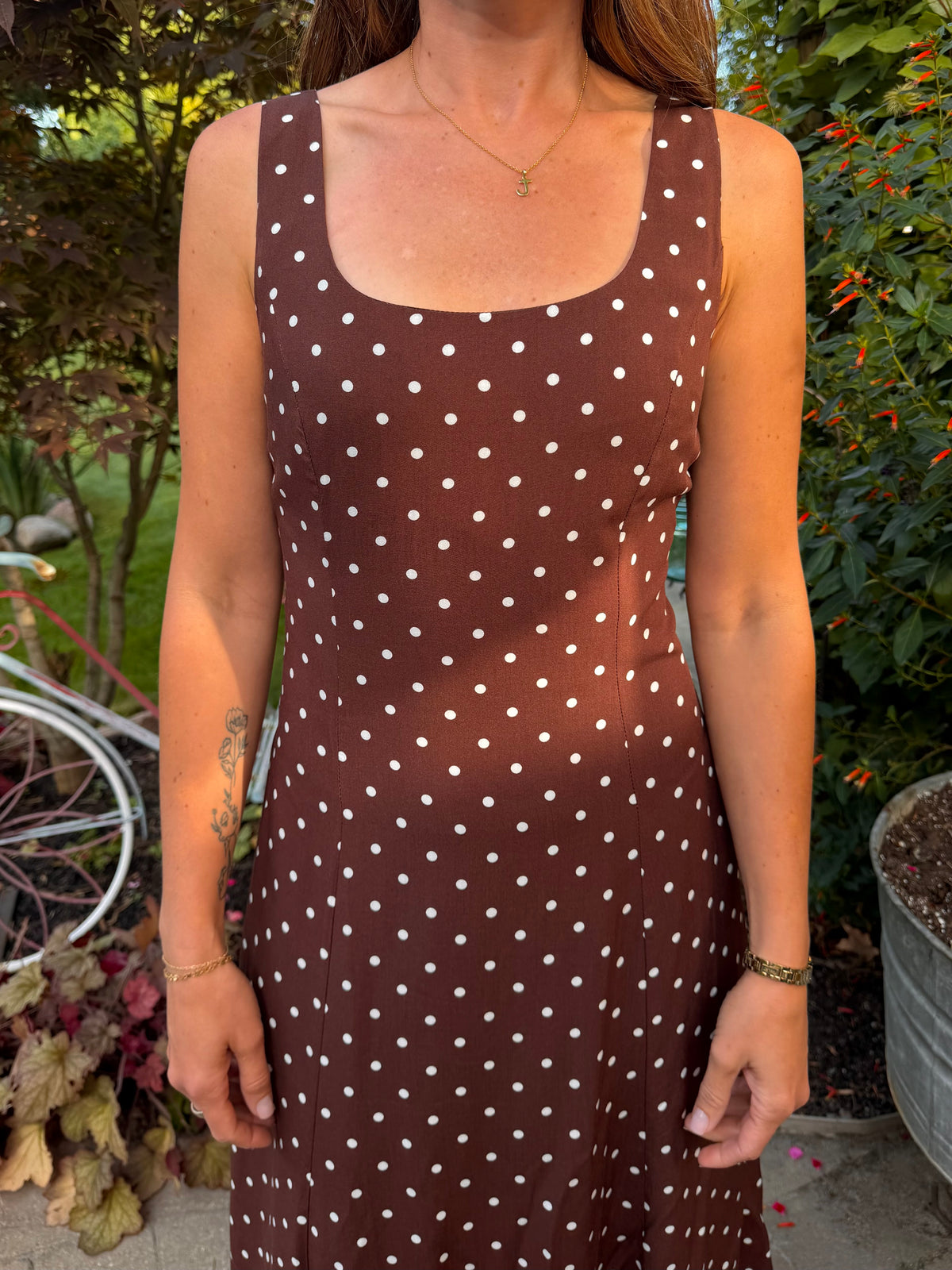 Sunlit Polka Dot Maxi Dress