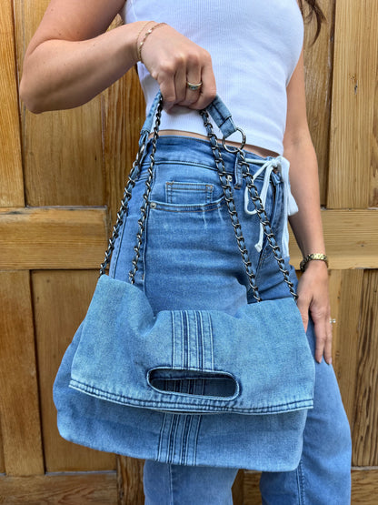 Daybreak Denim Chain Tote