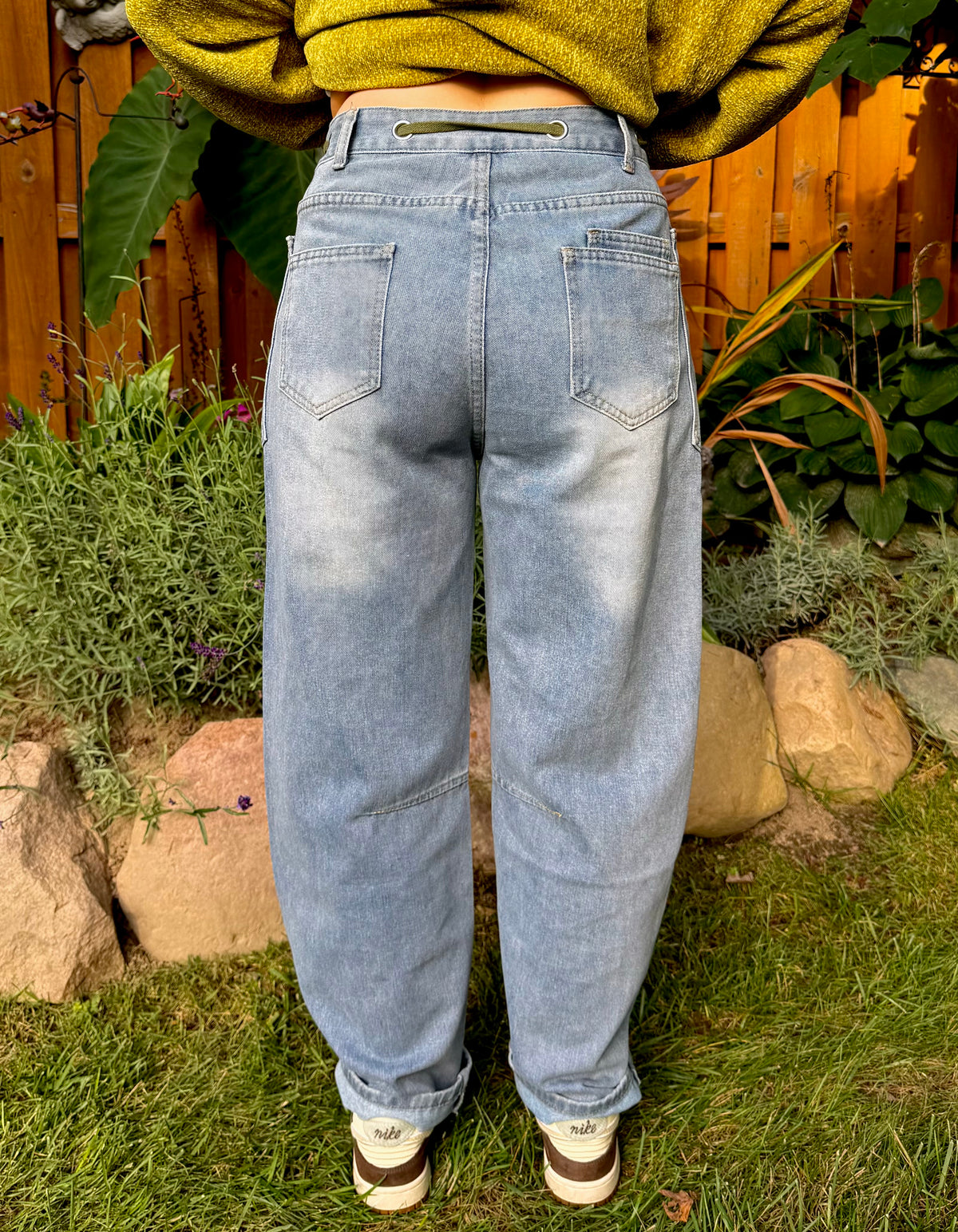 Horizon Patchwork Barrel Jeans