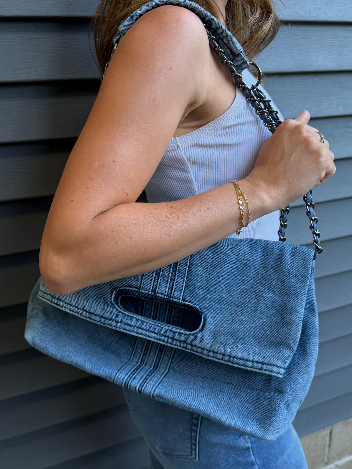 Daybreak Denim Chain Tote