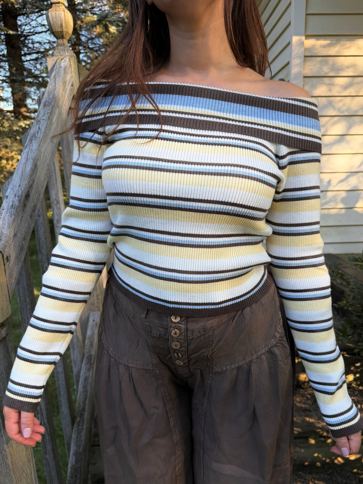 Fireside Stripe Shoulder Top