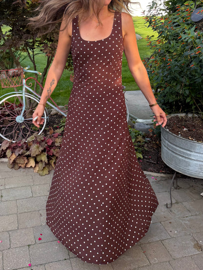 Sunlit Polka Dot Maxi Dress