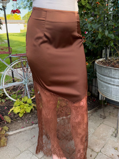 Autumn Mocha Lace Skirt