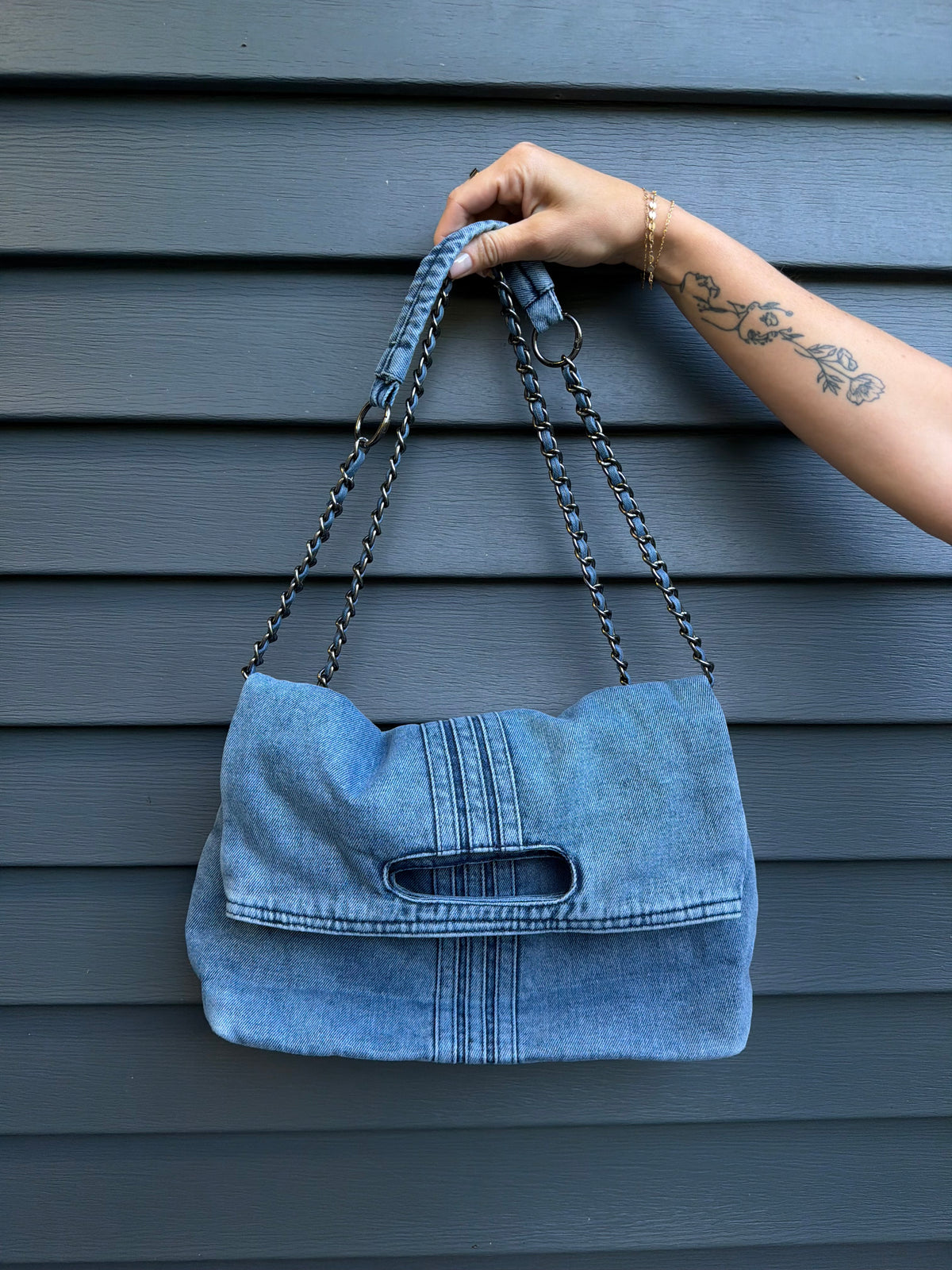 Daybreak Denim Chain Tote