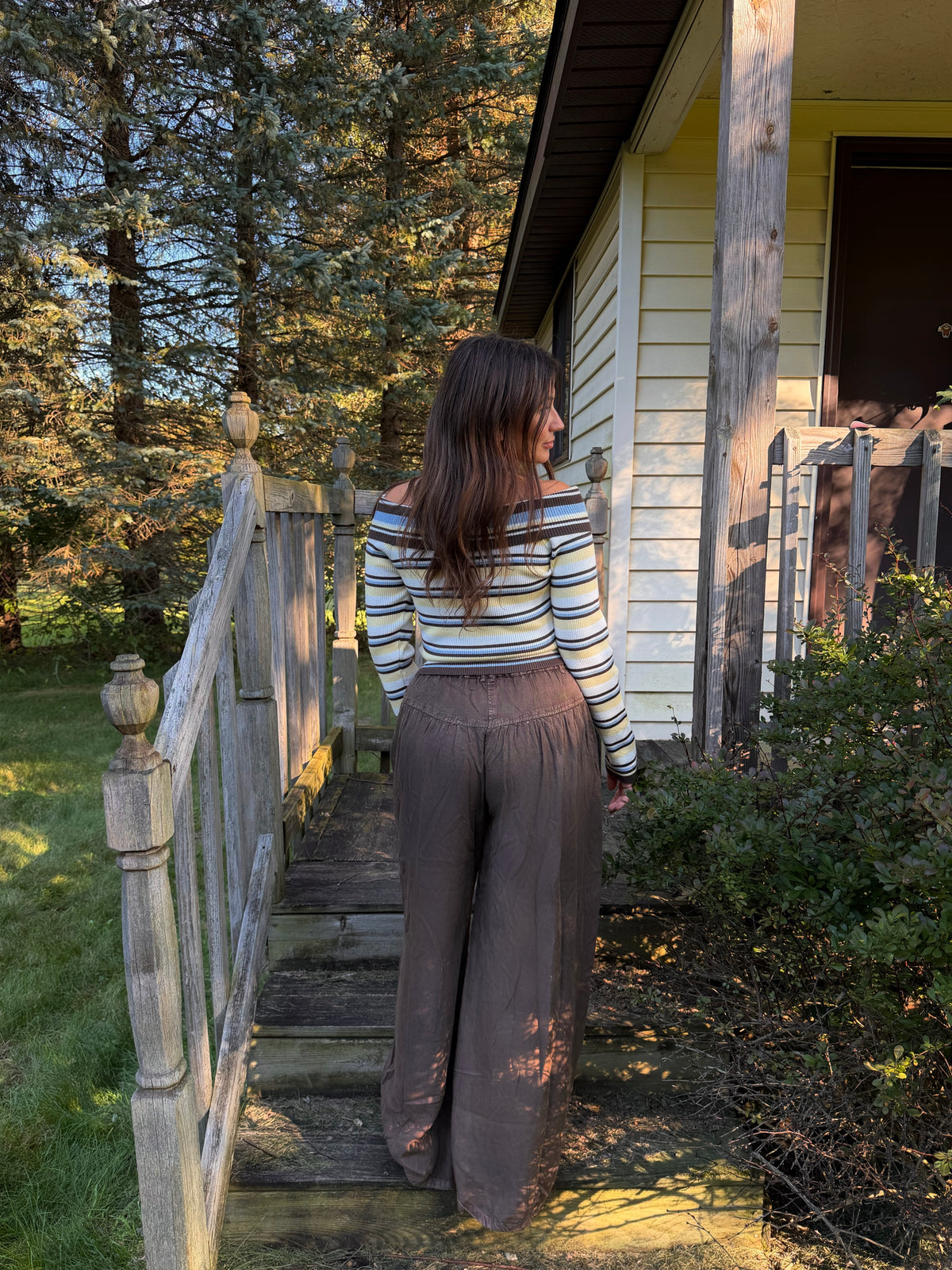 Fireside Stripe Shoulder Top