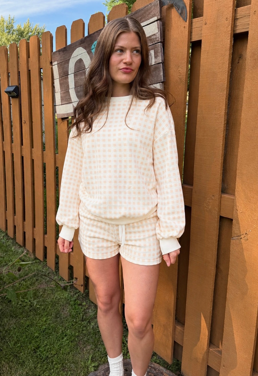 Sun-Kissed Gingham Lounge Set