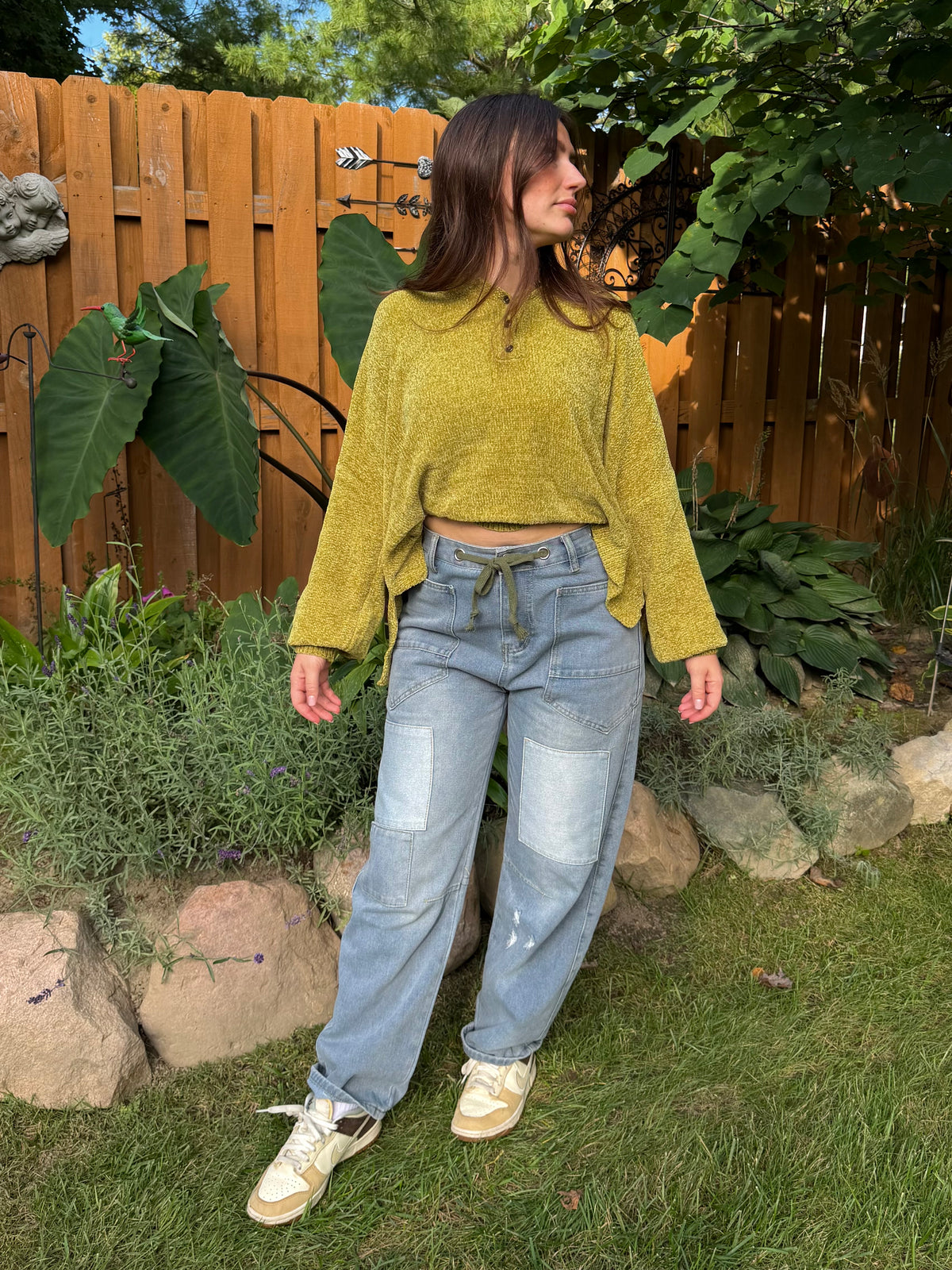 Olive Grove Henley Knit