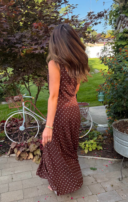 Sunlit Polka Dot Maxi Dress