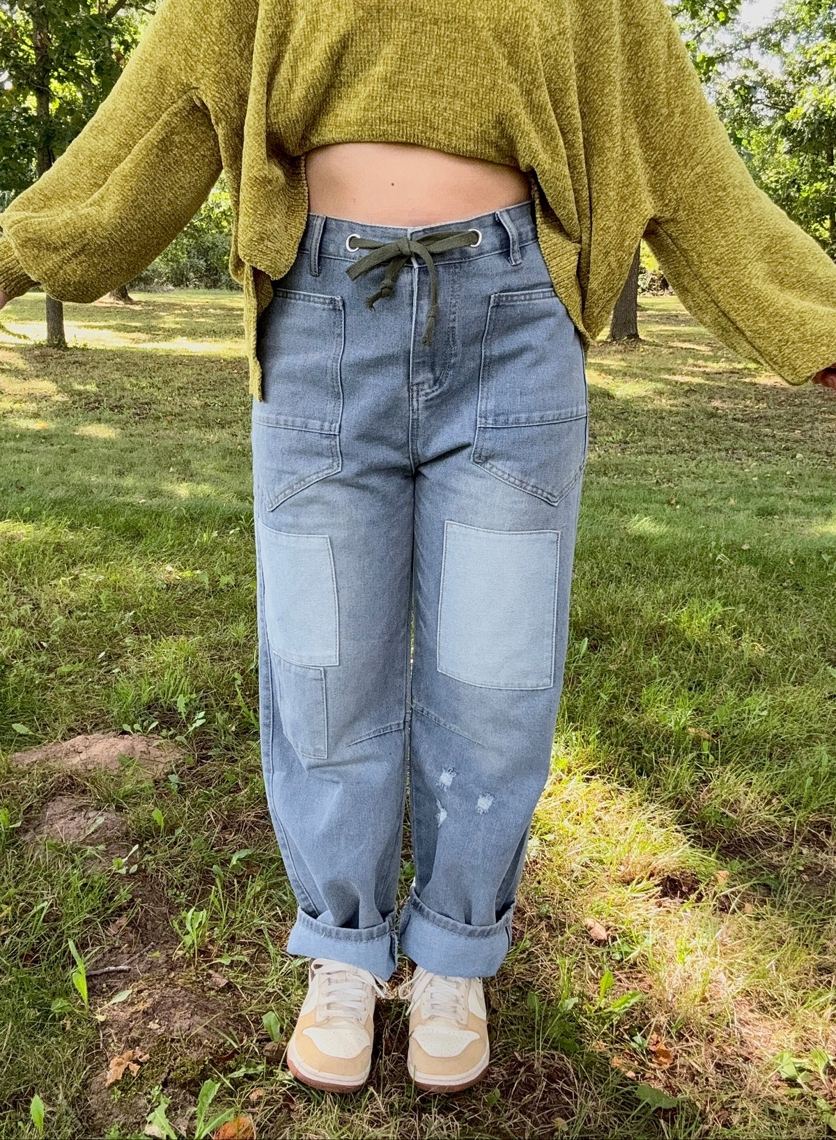 Horizon Patchwork Barrel Jeans