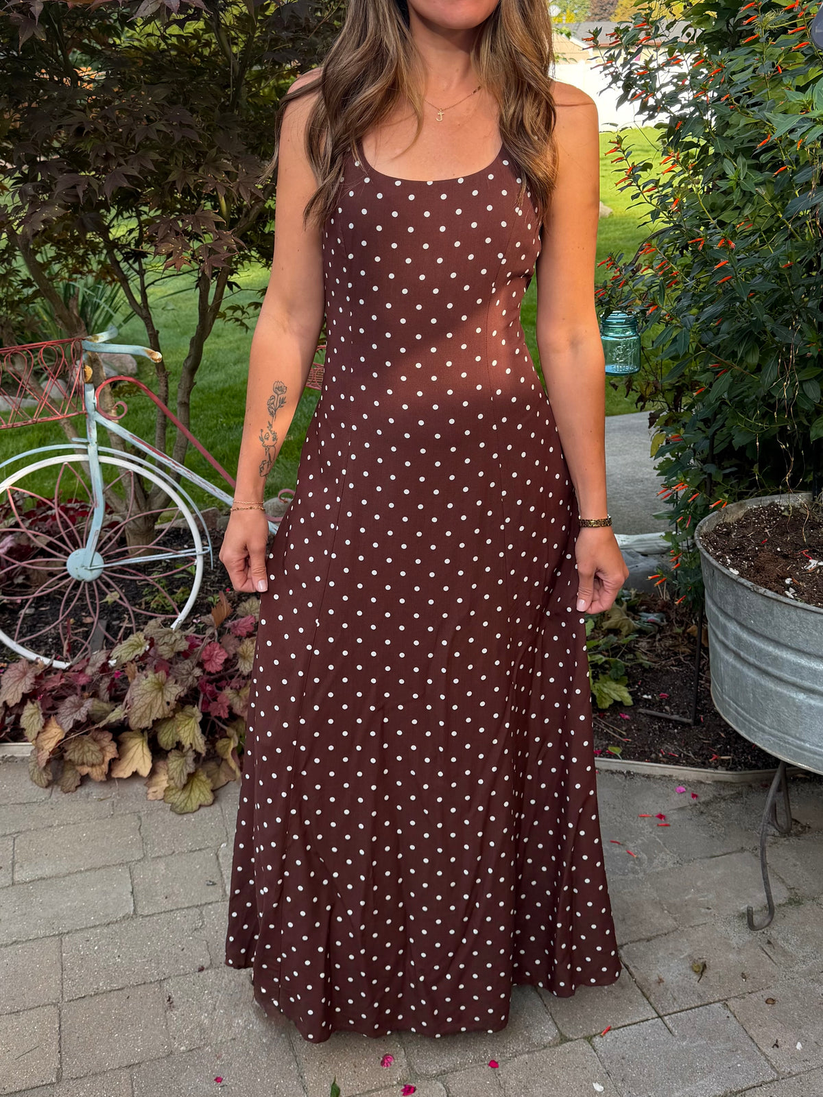 Sunlit Polka Dot Maxi Dress