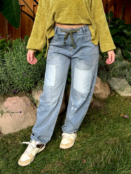 Horizon Patchwork Barrel Jeans