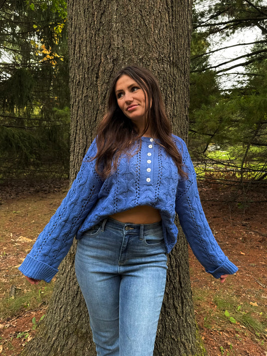 Blue Ridge Cable Knit Sweater